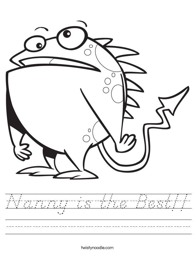 Nanny is the Best!! Worksheet
