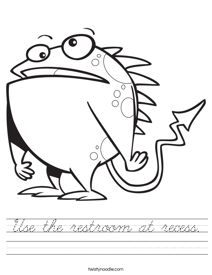 Use the restroom at recess. Worksheet