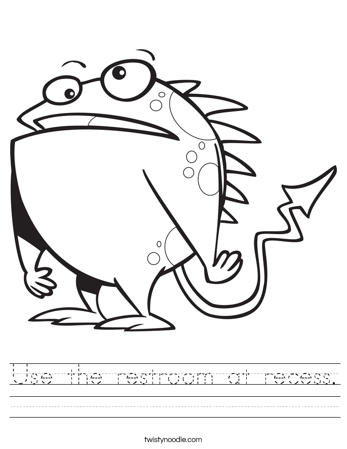 Use the restroom at recess. Worksheet