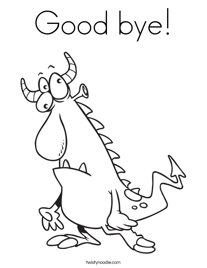 Good bye! Coloring Page