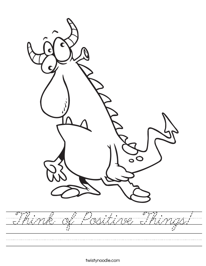 Think of Positive Things! Worksheet