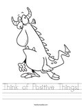 Think of Positive Things! Worksheet
