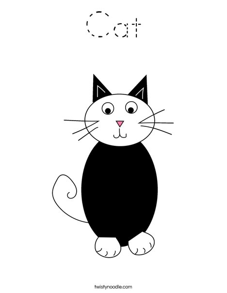 Creepy Cat Coloring Page