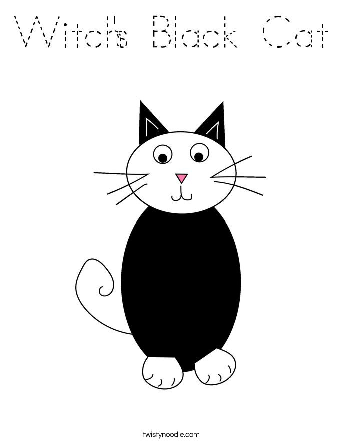 Witch's Black Cat Coloring Page