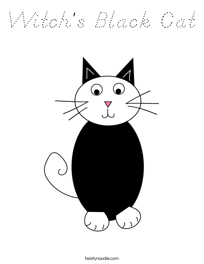 Witch's Black Cat Coloring Page