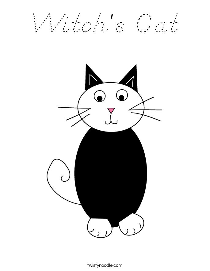 Witch's Cat Coloring Page