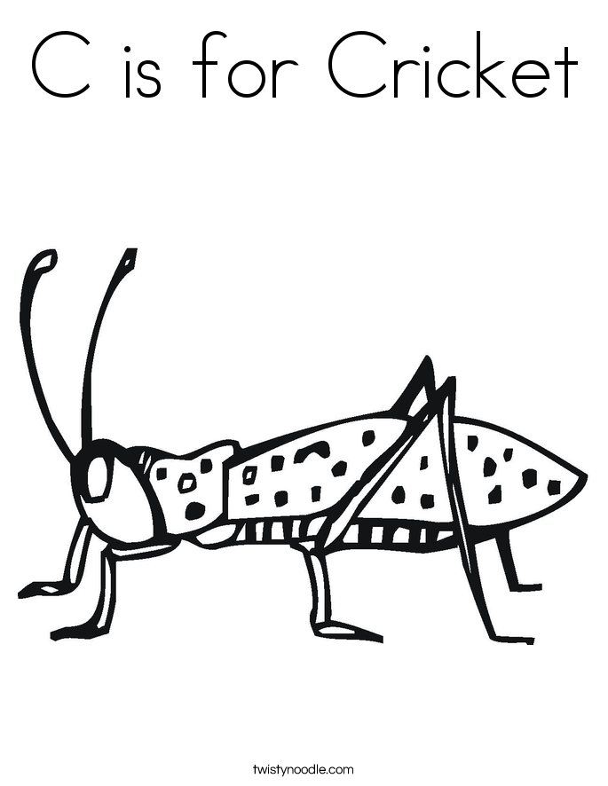 C is for Cricket Coloring Page