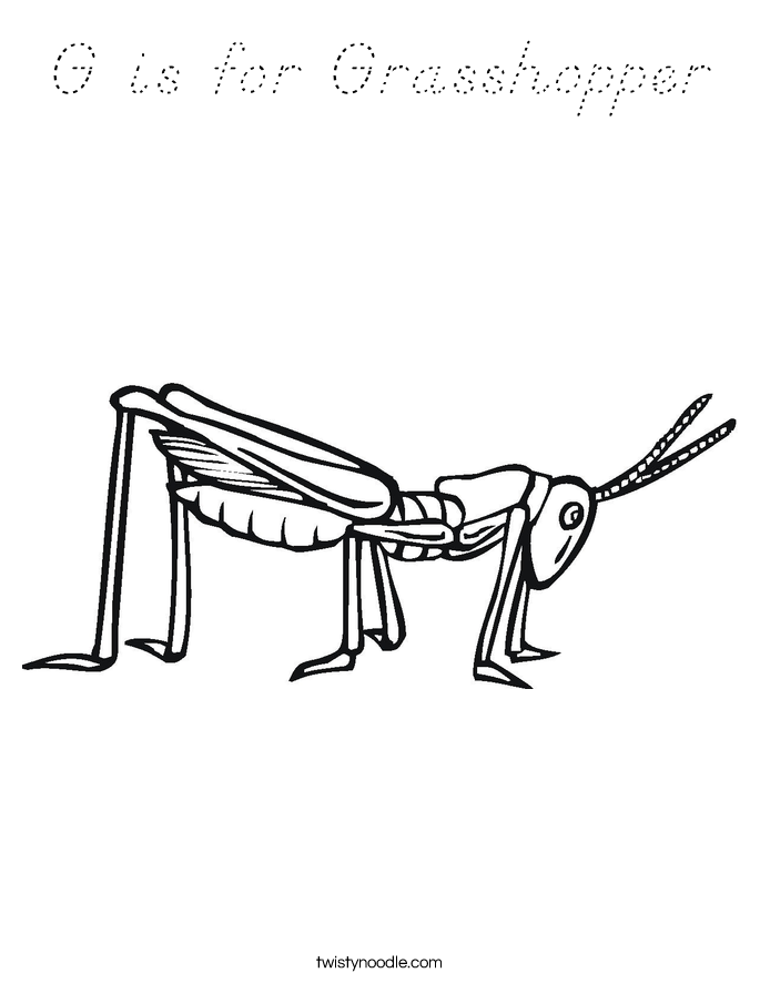 G is for Grasshopper Coloring Page