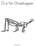 G is for GrasshopperColoring Page