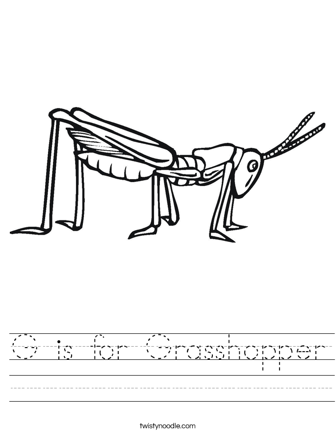 G is for Grasshopper Worksheet