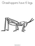 Grasshoppers have 6 legs.Coloring Page