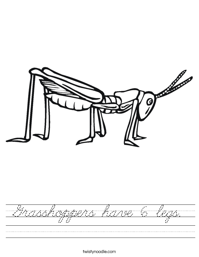 Grasshoppers have 6 legs. Worksheet