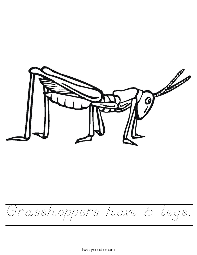 Grasshoppers have 6 legs. Worksheet