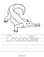 Crocodile Handwriting Sheet