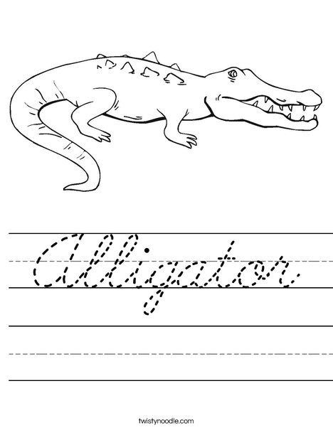 Crocodile Showing Teeth Worksheet