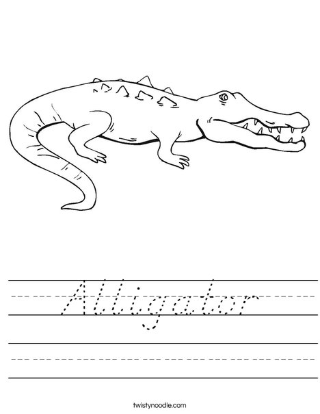 Crocodile Showing Teeth Worksheet