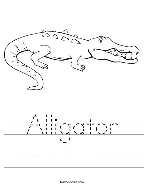 Crocodile Showing Teeth Worksheet