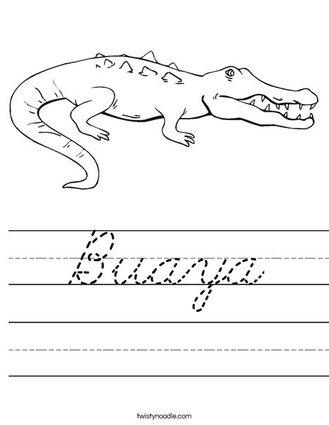 Crocodile Showing Teeth Worksheet