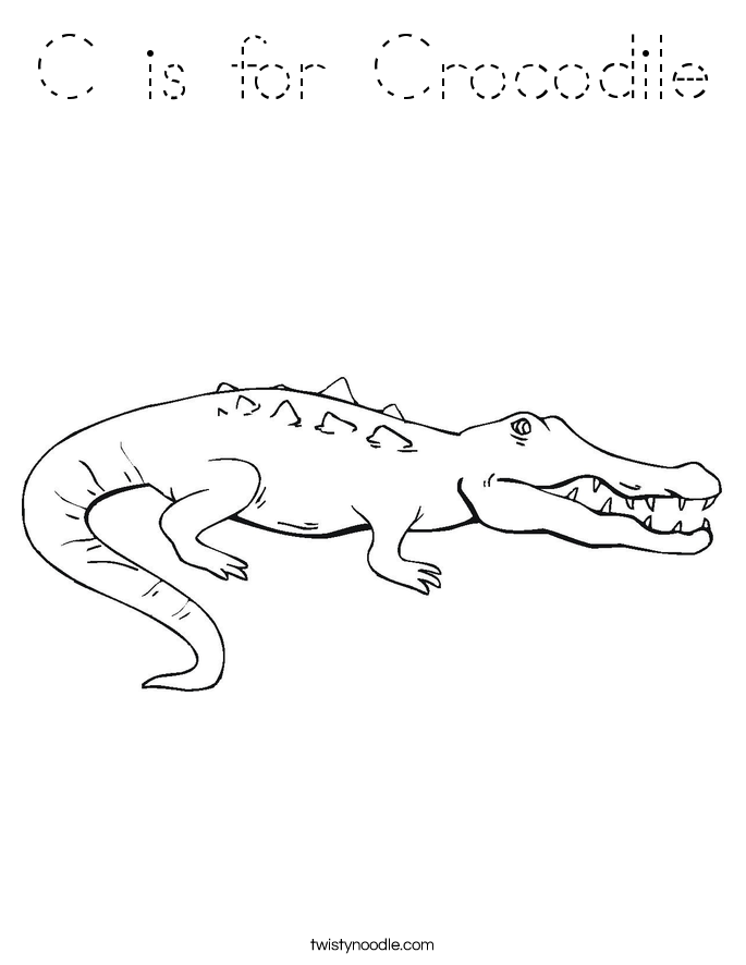 C is for Crocodile Coloring Page
