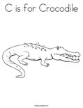 C is for CrocodileColoring Page