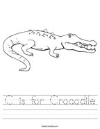 C is for Crocodile Handwriting Sheet