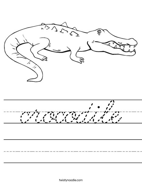 Crocodile Showing Teeth Worksheet