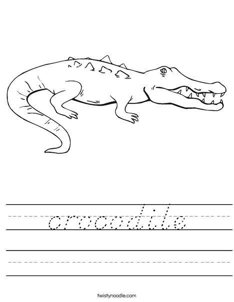 Crocodile Showing Teeth Worksheet