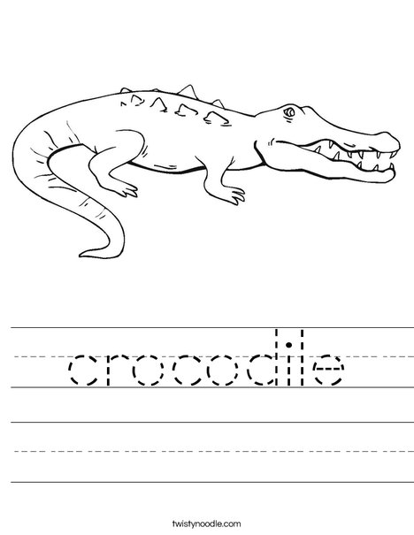 Crocodile Showing Teeth Worksheet