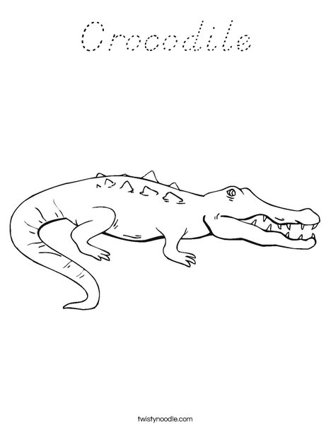 Crocodile Showing Teeth Coloring Page