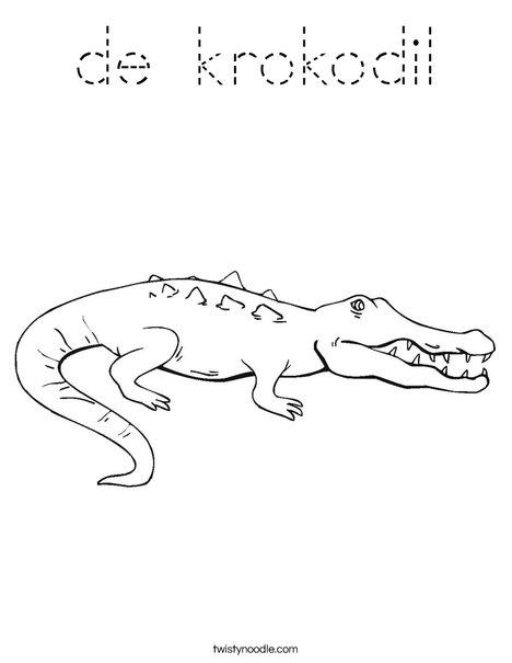 Crocodile Showing Teeth Coloring Page