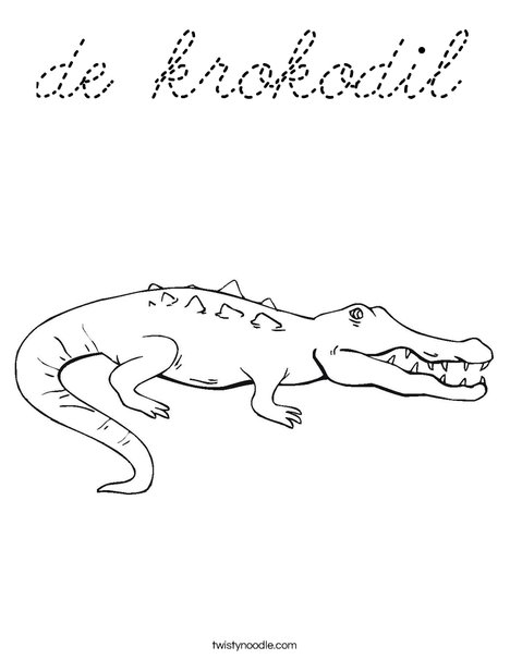 Crocodile Showing Teeth Coloring Page