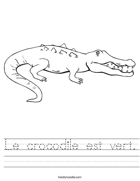 Crocodile Showing Teeth Worksheet