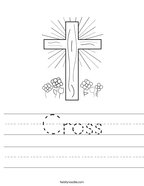 Cross Handwriting Sheet