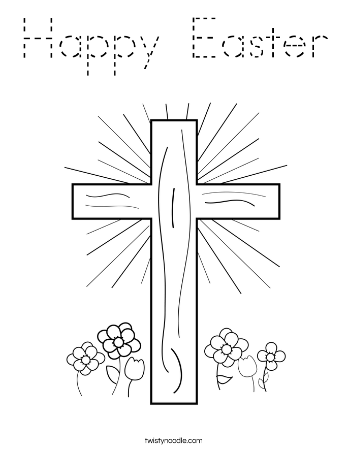 Happy Easter Coloring Page