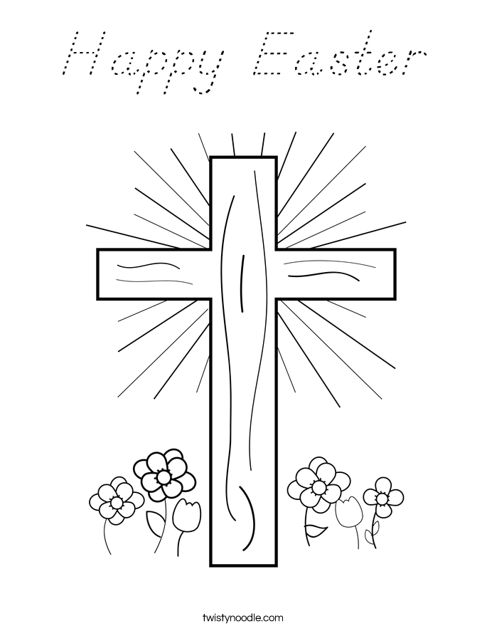 Happy Easter Coloring Page