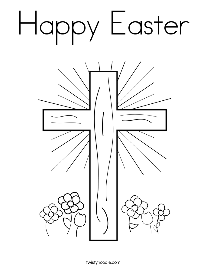 Happy Easter Coloring Page