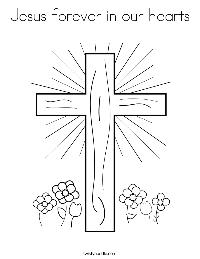 Jesus forever in our hearts Coloring Page