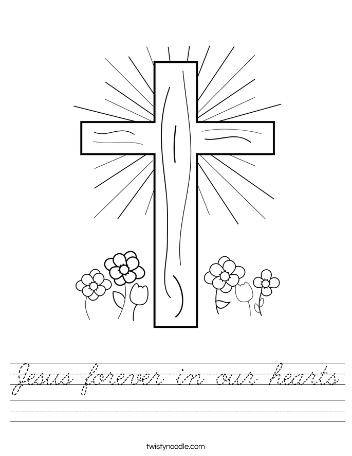 Jesus forever in our hearts Worksheet