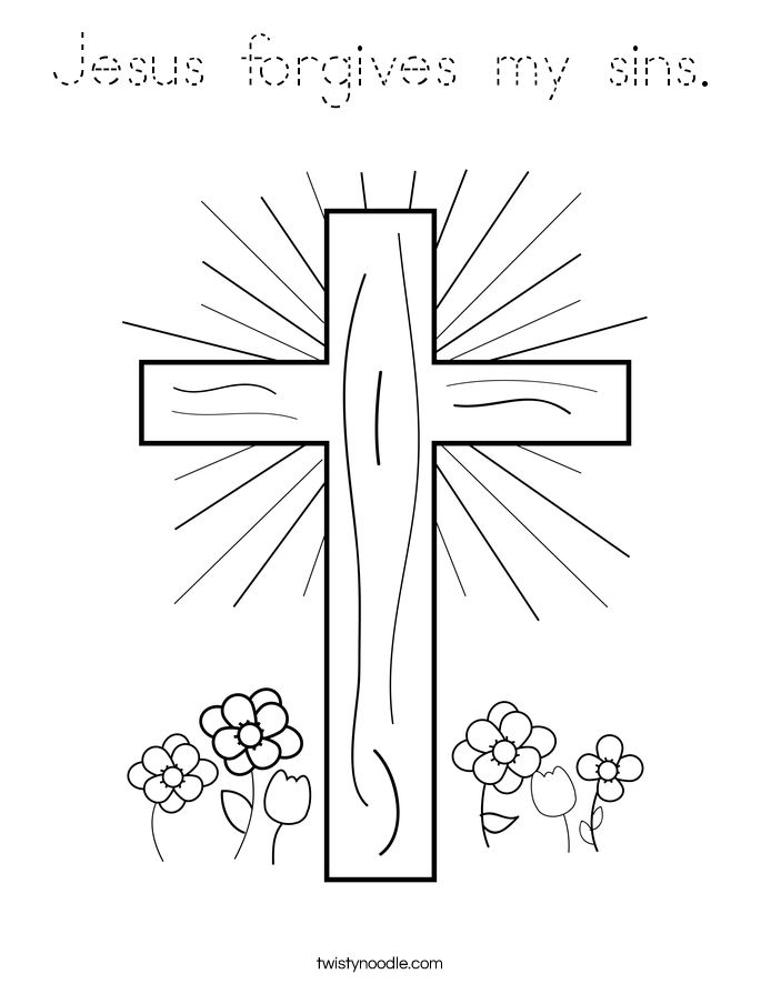 Jesus forgives my sins. Coloring Page