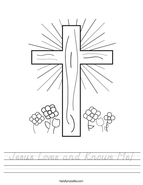 Cross with Flowers Worksheet