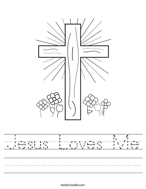 Cross with Flowers Worksheet