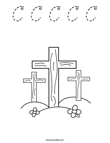 Crosses on a Hill Coloring Page