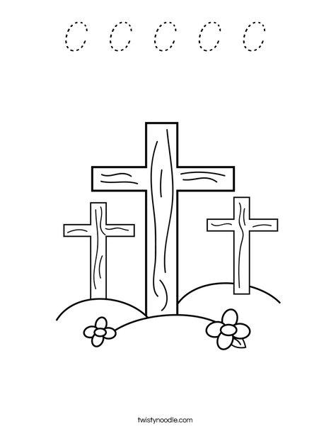 Crosses on a Hill Coloring Page