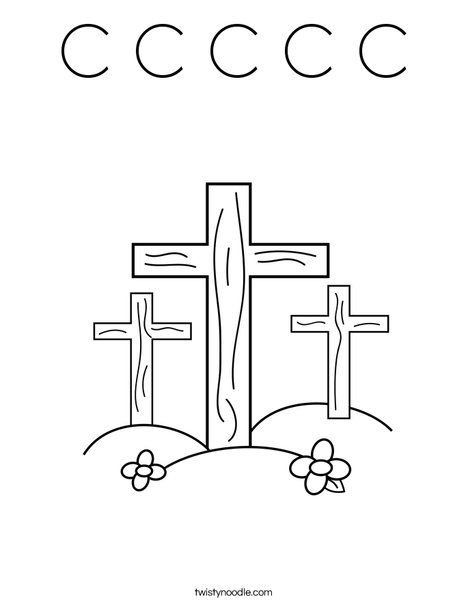 Crosses on a Hill Coloring Page