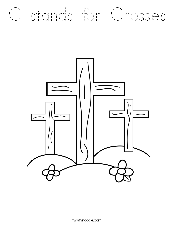 C stands for Crosses Coloring Page