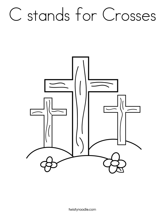 C stands for Crosses Coloring Page