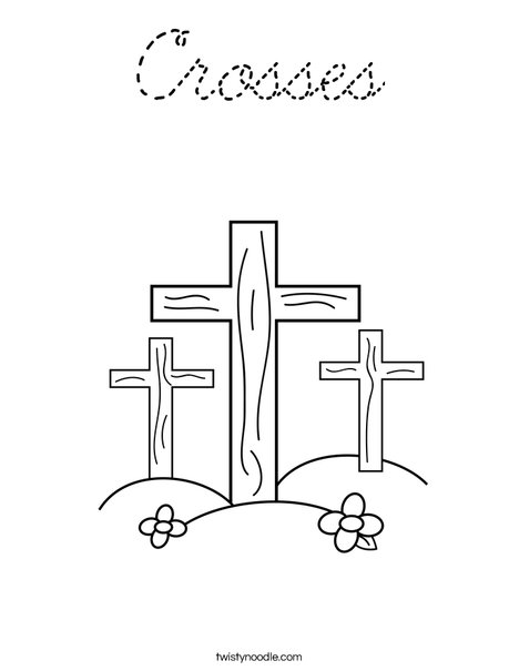 Crosses on a Hill Coloring Page