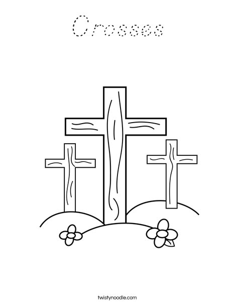 Crosses on a Hill Coloring Page