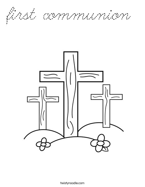 Crosses on a Hill Coloring Page