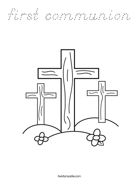 Crosses on a Hill Coloring Page